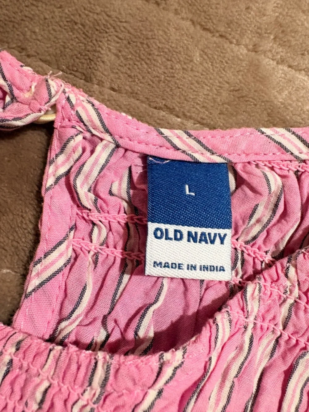 Pink Old Navy Pintucked Blouse Women's L